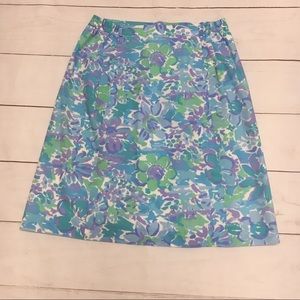 Vintage Sea Waves Floral Skirt